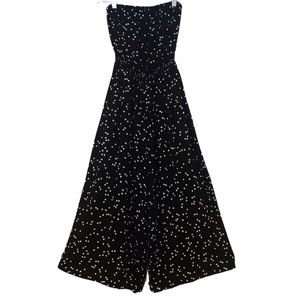 Jackson Jumpsuit Silence Noise UO Sz S Women Polka Dot Black White Strapless